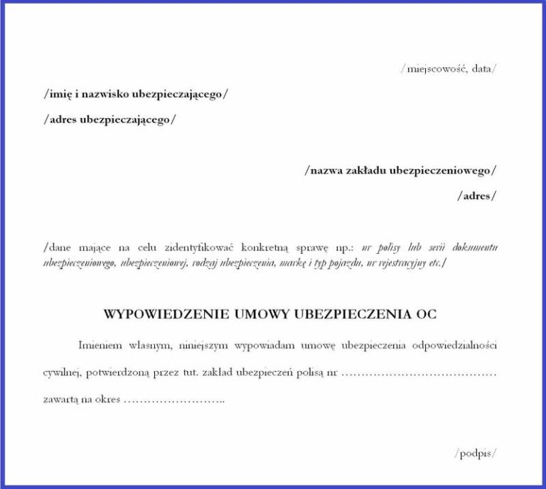 Jak skutecznie złożyć tuz wypowiedzenie OC? Praktyczny przewodnik