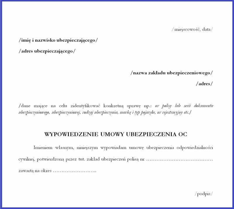 Rezygnacja z polisy OC