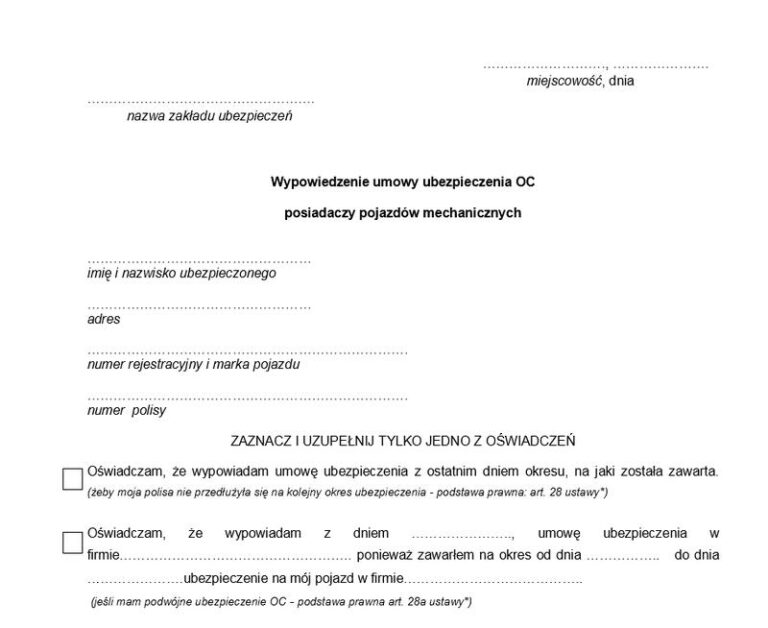 Jak skutecznie złożyć wypowiedzenie OC i uniknąć nieprzyjemności?